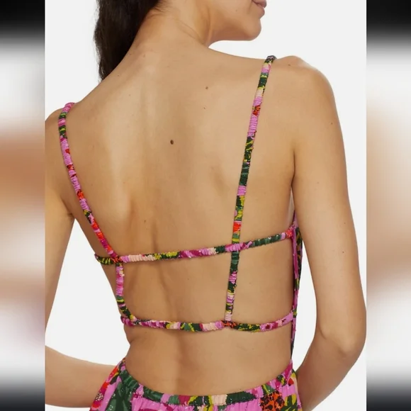 FARM Rio Pink Floral Midi Dress - Picture 3 of 10